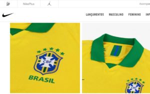 サッカーブラジル代表のユニフォームに「BRASIL」※nike.com.brのHPより